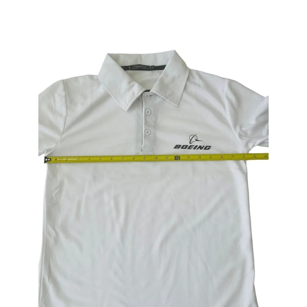 Boeing men’s White collared 3 buttons shirt size small NEW - Picture 7 of 9